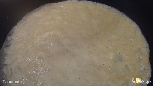 миндальные блины с карамелизированными яблоками