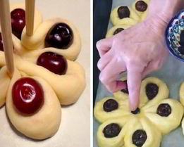 Булочки Вишневые цветы