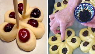 Булочки Вишневые цветы