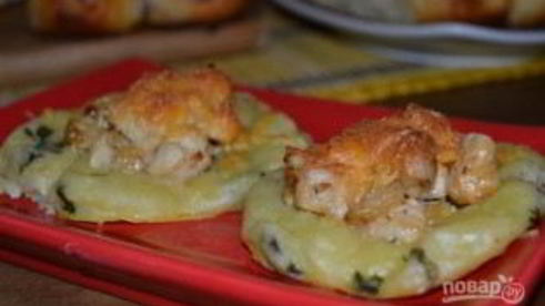картофельные ватрушки с курицей
