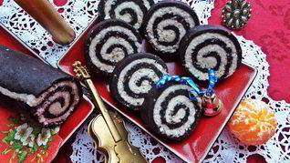 Быстрый кокосово-шоколадный рулет