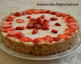 Чизкейк без выпечки с клубникой