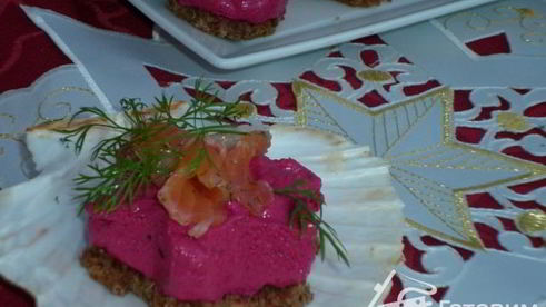 свекольный чизкейк с семгой