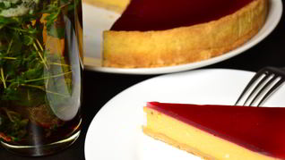 Тыквенно-сливочный чизкейк с брусничны желе