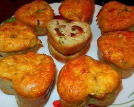 Блинные кексы с курицей и опятами