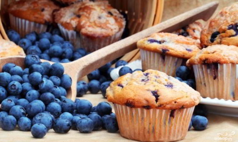 Рецепт капкейков с черникой