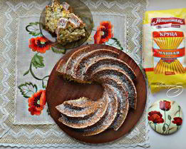 Маковый кекс на манке с ароматом апельсина