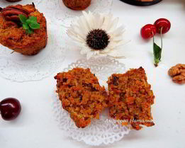 Морковно-овсяные кексы с грецкими орехами