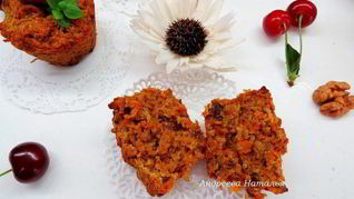 Морковно-овсяные кексы с грецкими орехами
