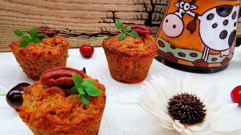 морковно-овсяные кексы с грецкими орехами