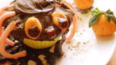 сливочные кексы паучок на hallowen