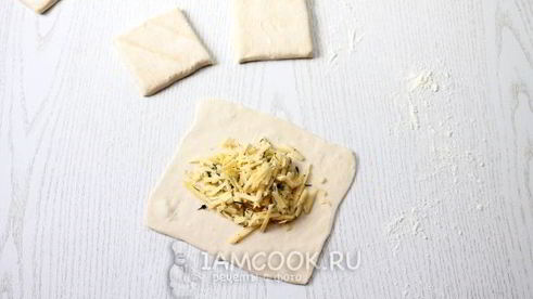 хачапури из слоеного теста