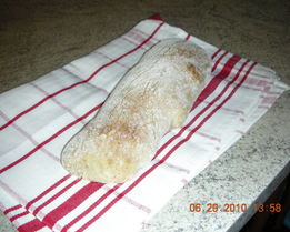 Хлеб чиабатта с оливками и семенем льна