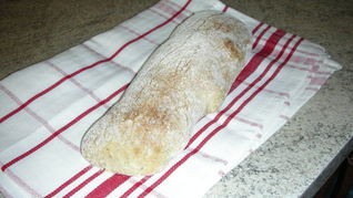 Хлеб чиабатта с оливками и семенем льна