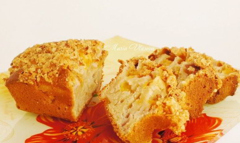 Рецепт персикового хлеба со штройзелем из овсяных хлопьев
