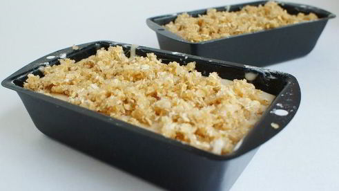 персиковый хлеб со штройзелем из овсяных хлопьев