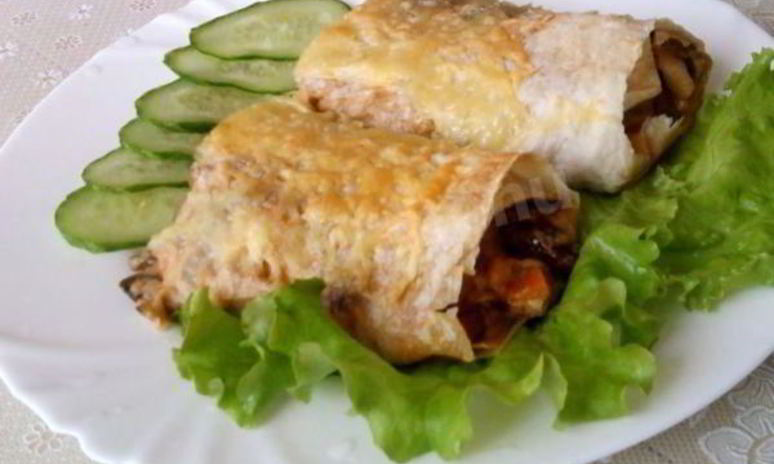 Рецепт фаршированного овощами лаваш в духовке