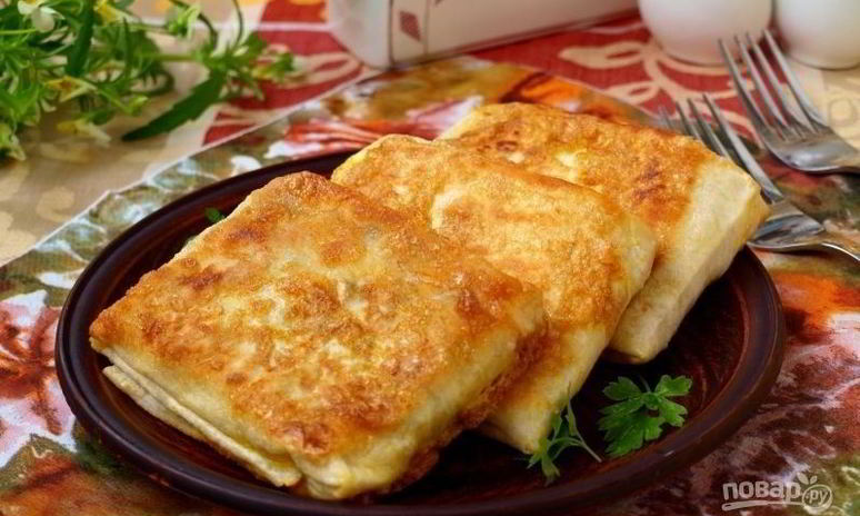 Рецепт горячего лаваша с сыром