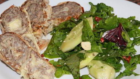 гречка с куриной печенью в лаваше