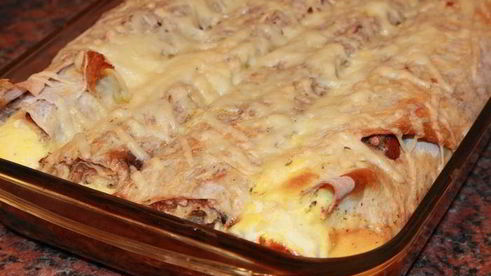 гречка с куриной печенью в лаваше