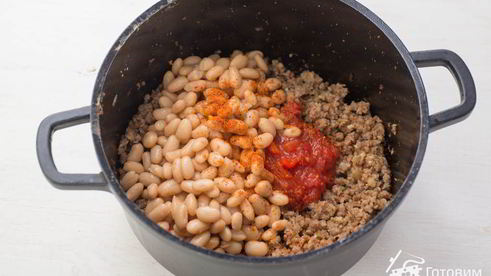 конвертики с мясом и фасолью в лаваше