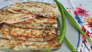 Лаваш, обжаренный в яйце