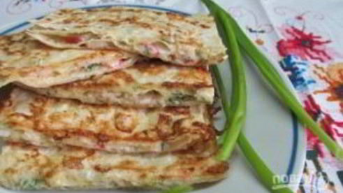 лаваш, обжаренный в яйце