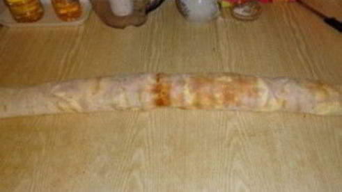 лаваш с корейской морковкой и ветчиной