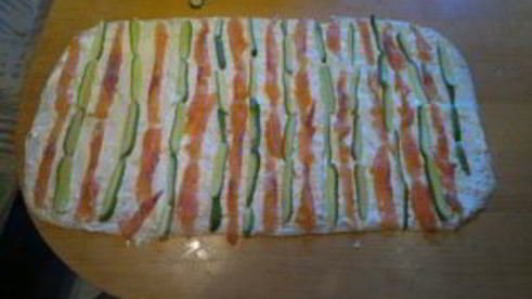 лаваш с красной рыбой и плавленым сыром