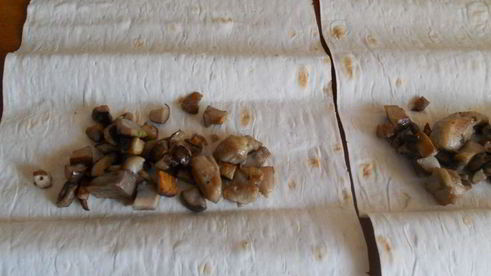 лаваш с курицей, грибами и корейской морковью