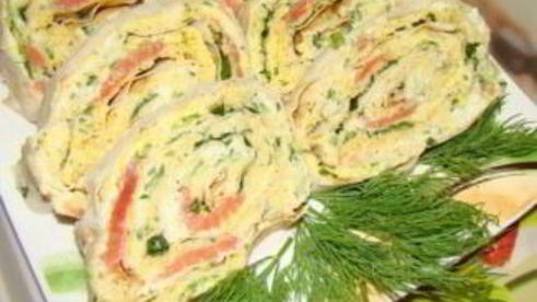 лаваш с рыбой и плавленым сыром