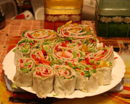 Лаваш с ветчиной и плавленым сыром