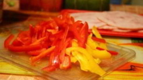 лаваш с ветчиной и плавленым сыром