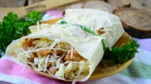 паста с креветками в лаваше