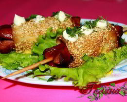 Закусочные сосиски в лаваше