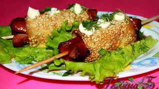 Закусочные сосиски в лаваше