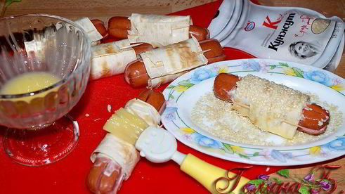 закусочные сосиски в лаваше