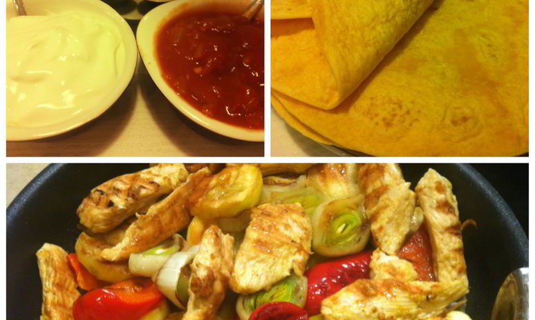 Рецепт фахитас с курицей и мексиканской лепешкой