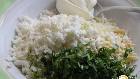 лепешка из творожного теста с сыром