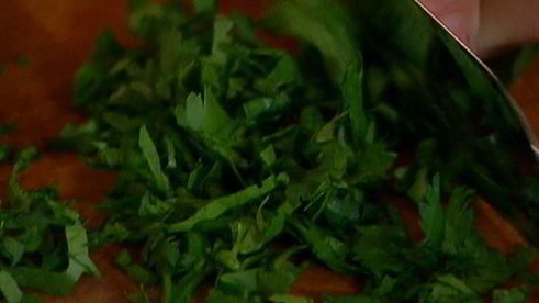 лепешка с имбирем, чили и кинзой