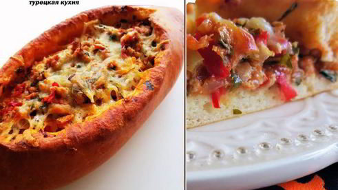 пиде — турецкая лепешка в форме лодочки с начинкой из фарша