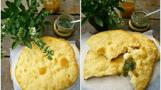 Восточная лепешка с базиликовым медом