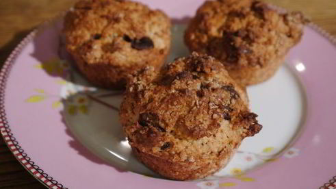 арахисовые маффины с горьким шоколадом