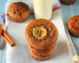 Банановые маффины с корицей