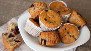 Черничные маффины на кукурузной муке