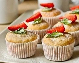 Маффины на клубничном йогурте