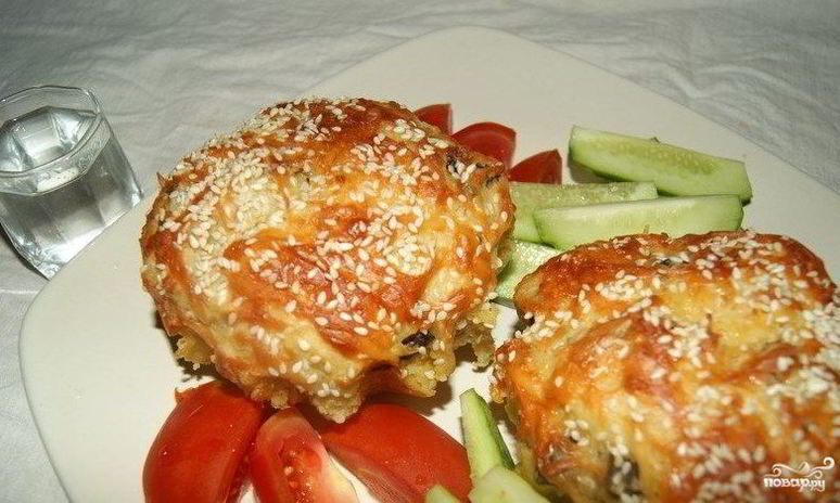 Рецепт маффинов с курицей и грибами