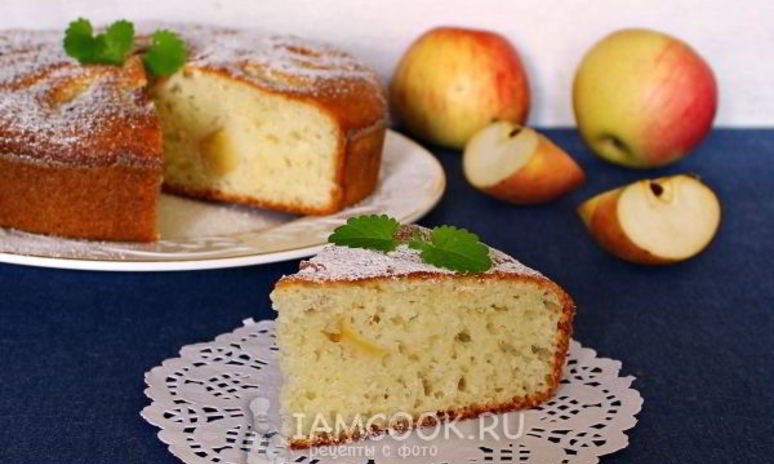 Рецепт манника на сметане с яблоками