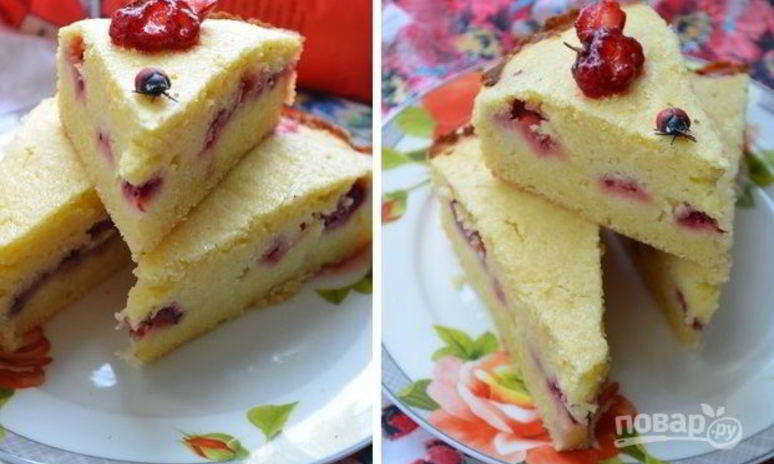 Рецепт манника с клубникой