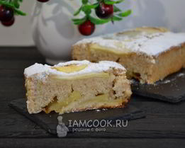 Постный манник с яблоками